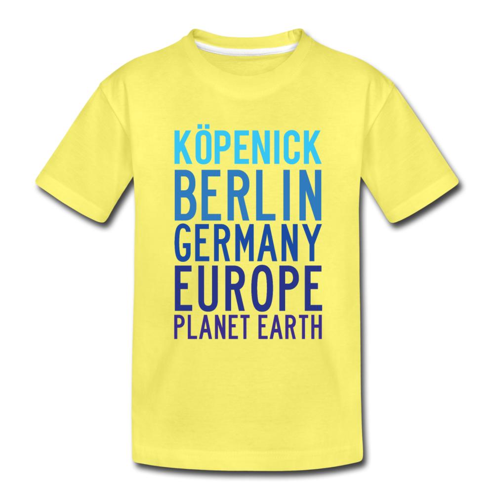 Köpenick Planet Earth - Kinder Premium T-Shirt - yellow