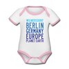 Wilmersdorf Planet Earth - Baby Bio-Kurzarm-Kontrastbody - white/rose