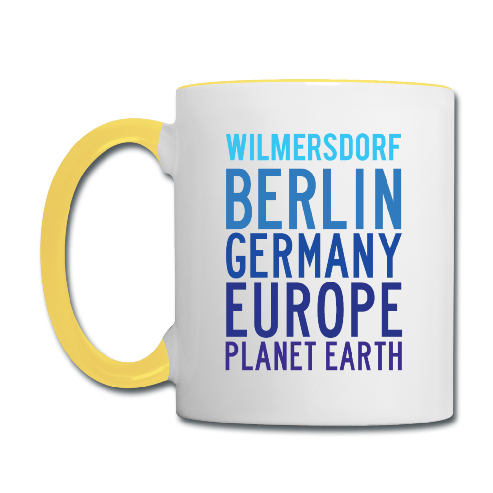 Wilmersdorf Planet Earth - Tasse zweifarbig - white/yellow