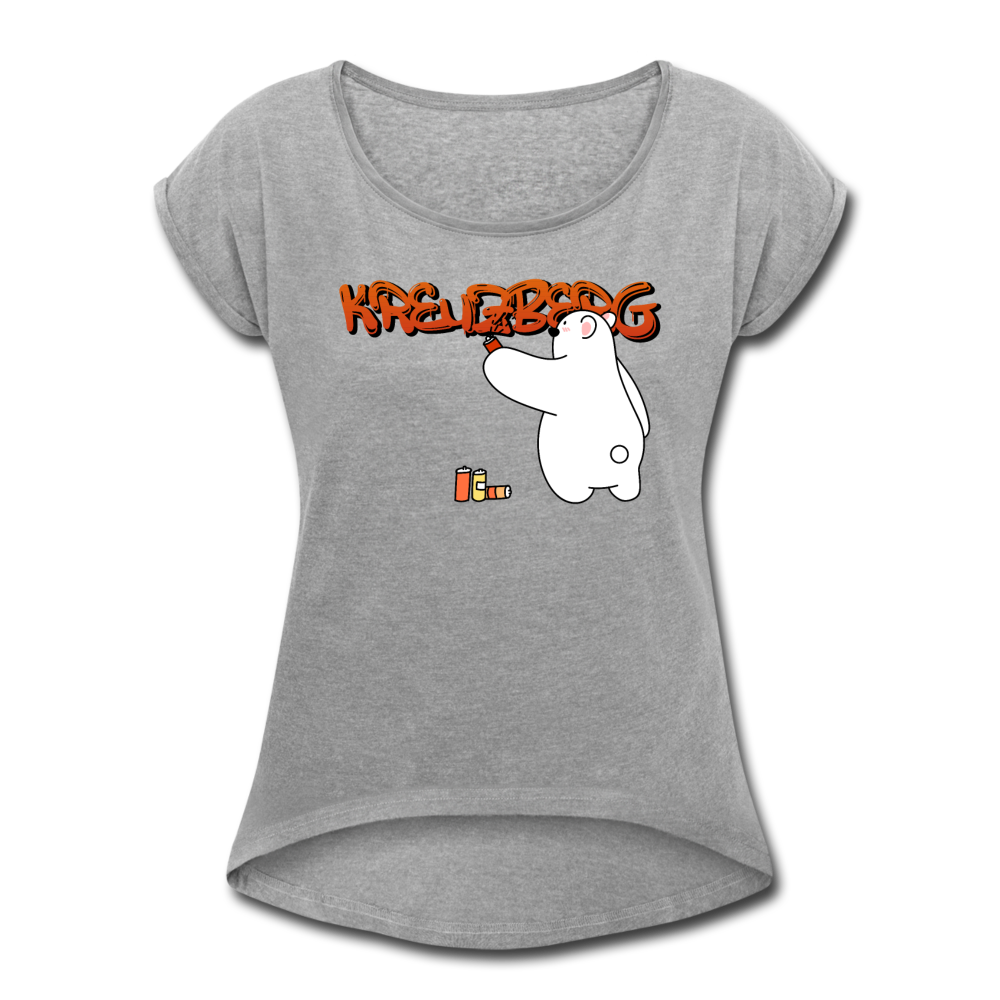 Kreuzberg Graffiti - Frauen T-Shirt mit gerollten Ärmeln - heather grey
