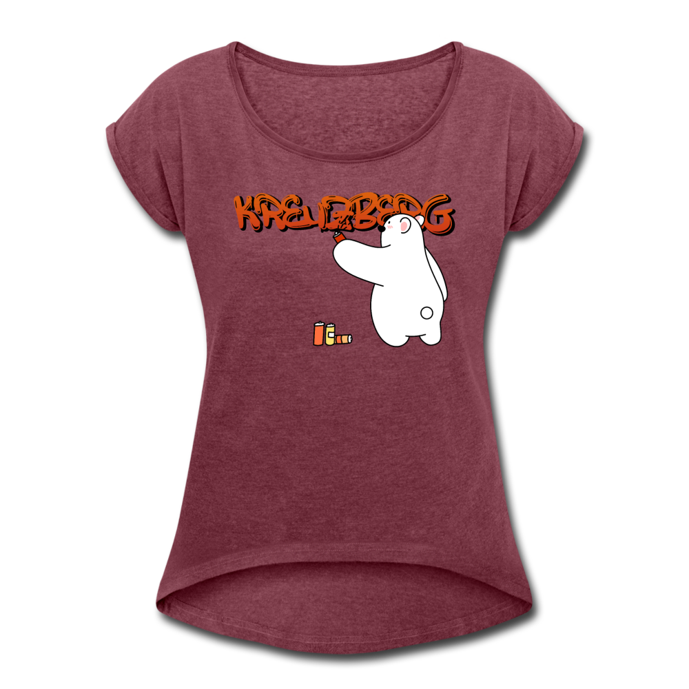 Kreuzberg Graffiti - Frauen T-Shirt mit gerollten Ärmeln - heather burgundy