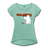 Kreuzberg Graffiti - Frauen T-Shirt mit gerollten Ärmeln - heather mint