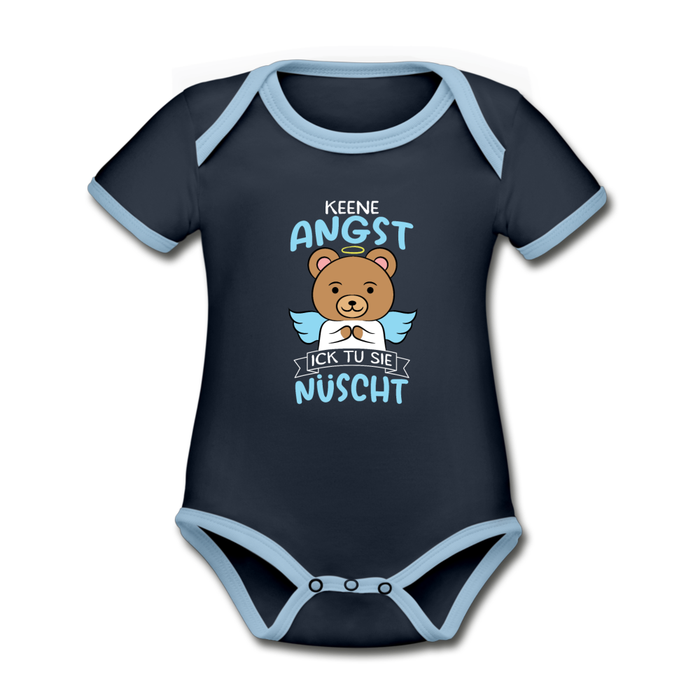 Keene Angst - Baby Bio-Kurzarm-Kontrastbody - navy/sky