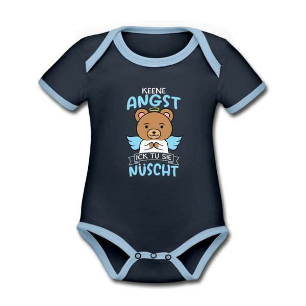 Keene Angst - Baby Bio-Kurzarm-Kontrastbody - navy/sky