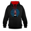 Viktoriapark - Kontrast Hoodie - Schwarz/Rot