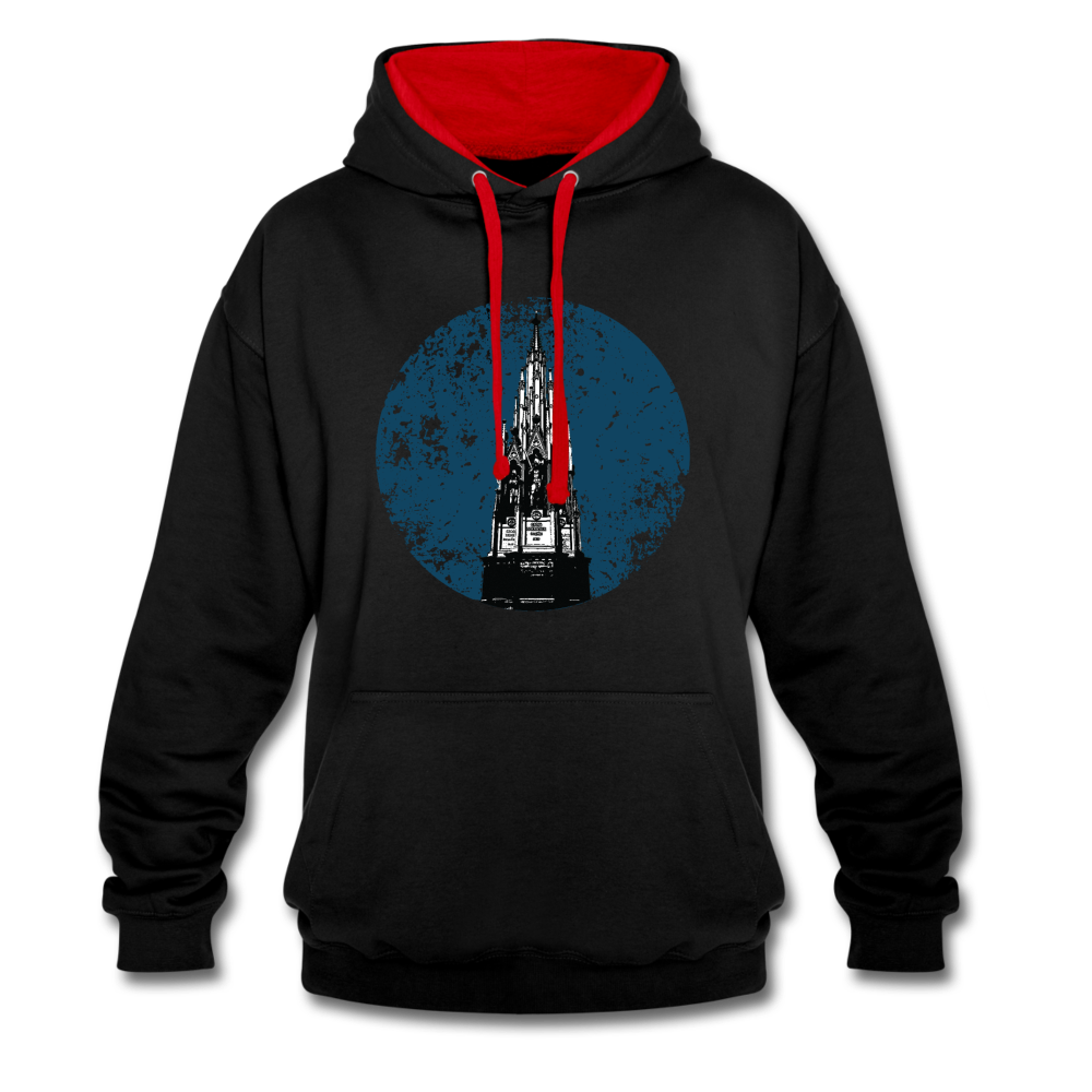 Viktoriapark - Kontrast Hoodie - Schwarz/Rot