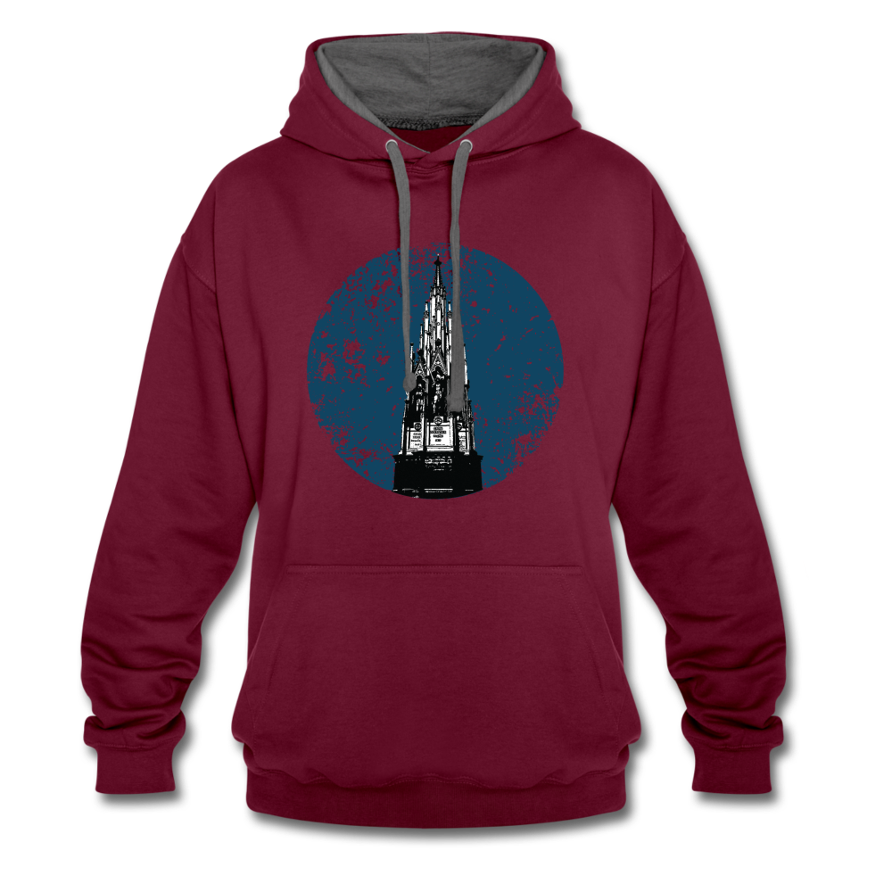 Viktoriapark - Kontrast Hoodie - Weinrot/Anthrazit