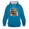 Freude aus Friedrichshain - Kontrast Hoodie - Pfauenblau/Grau meliert