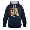 Freude aus Friedrichshain - Kontrast Hoodie - Navy/Grau meliert