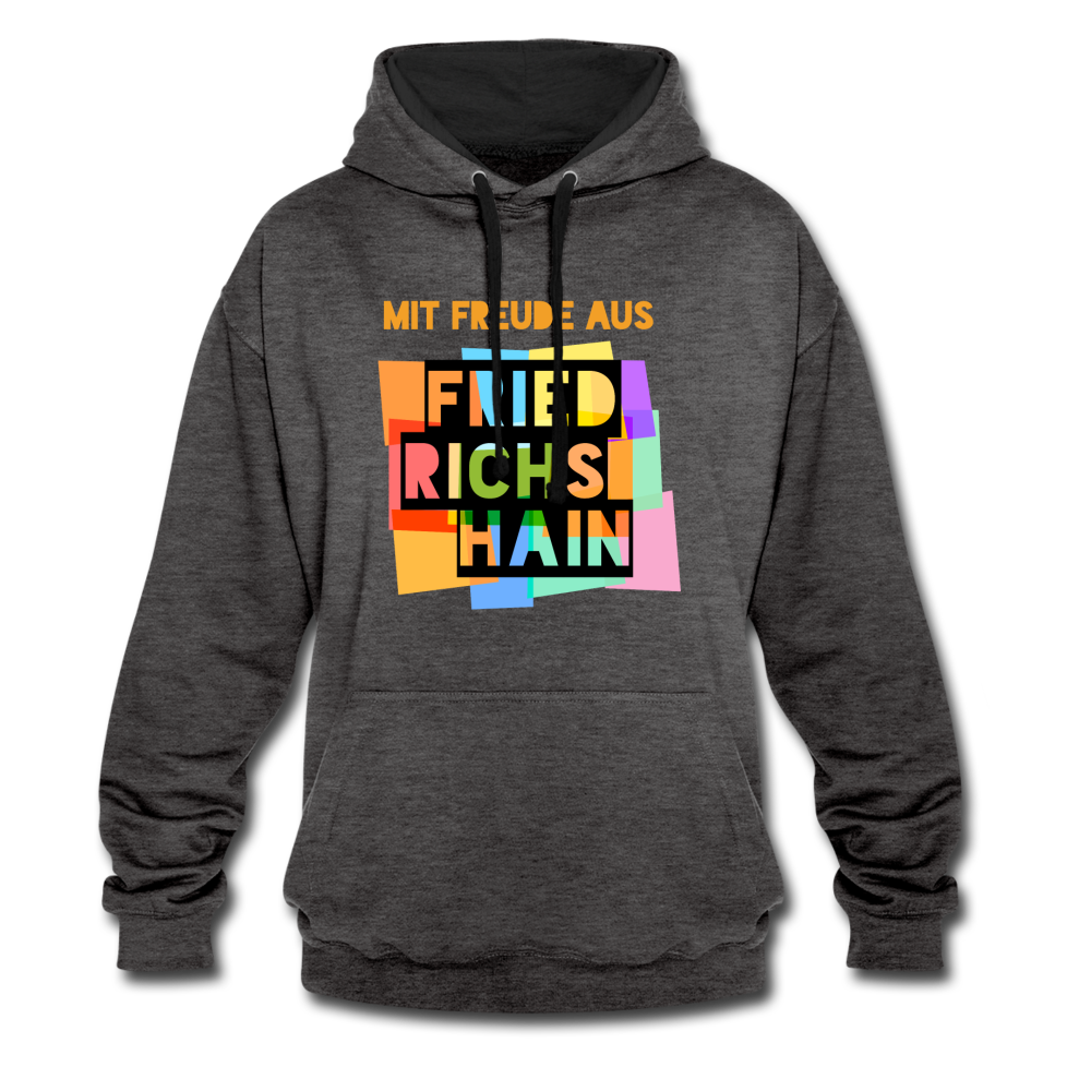 Freude aus Friedrichshain - Kontrast Hoodie - Anthrazit/Schwarz
