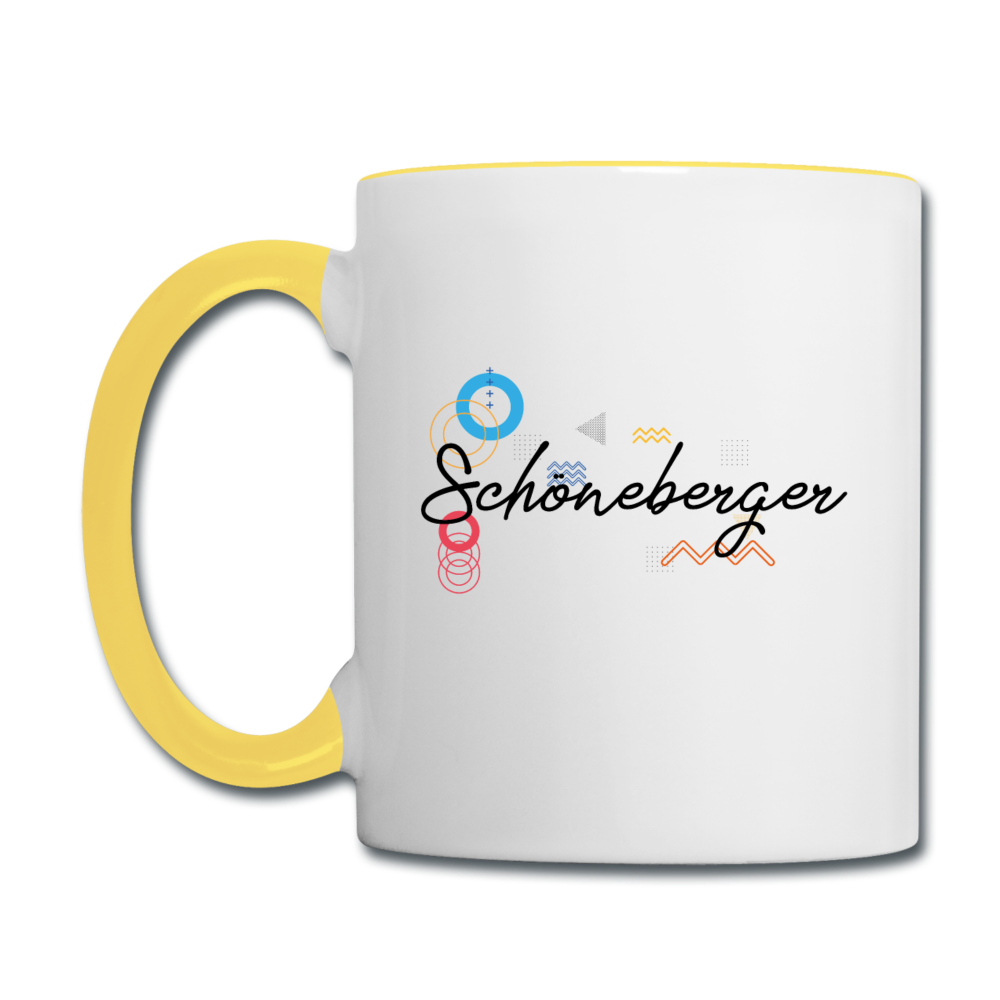 Schöneberger - Tasse zweifarbig - Weiß/Gelb