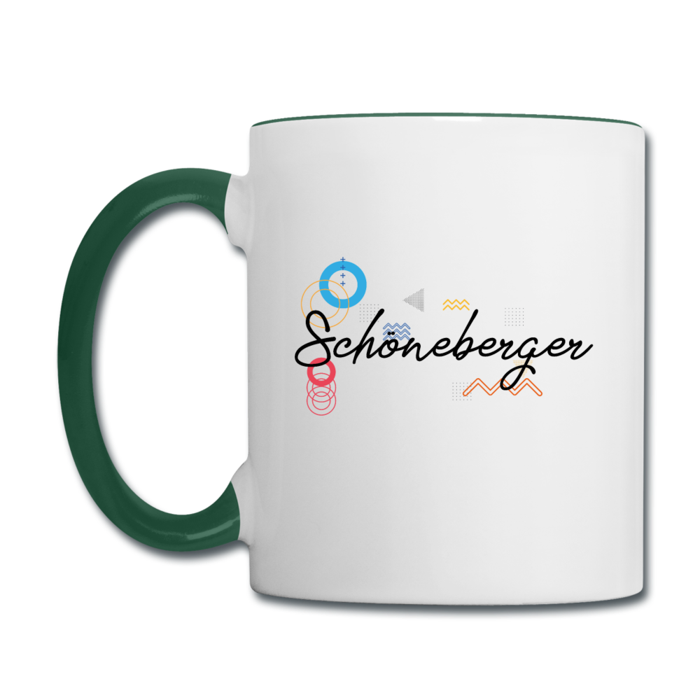 Schöneberger - Tasse zweifarbig - Weiß/Dunkelgrün
