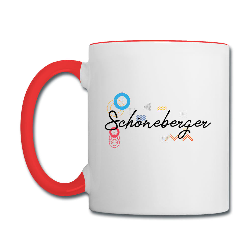 Schöneberger - Tasse zweifarbig - Weiß/Rot