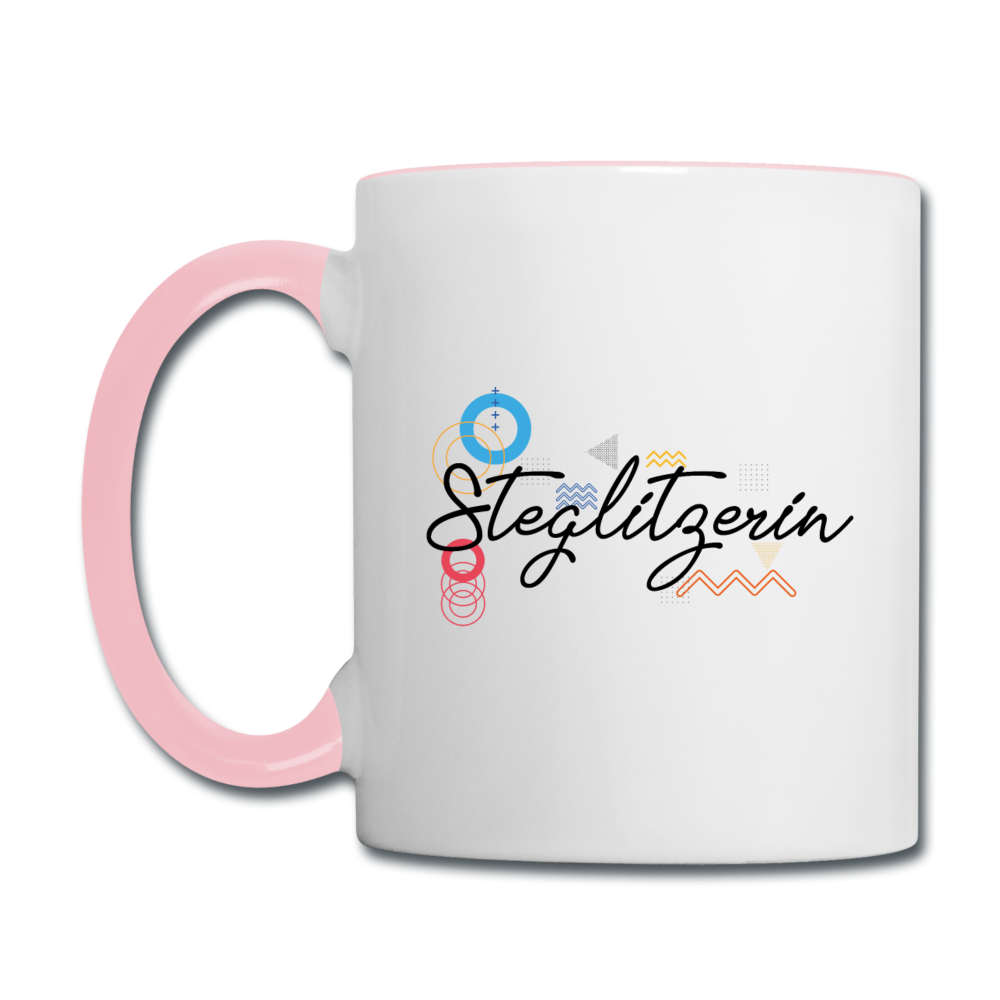 Steglitzerin - Tasse zweifarbig - Weiß/Pink