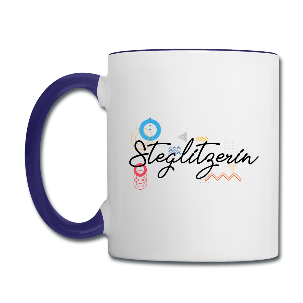 Steglitzerin - Tasse zweifarbig - Weiß/Kobaltblau