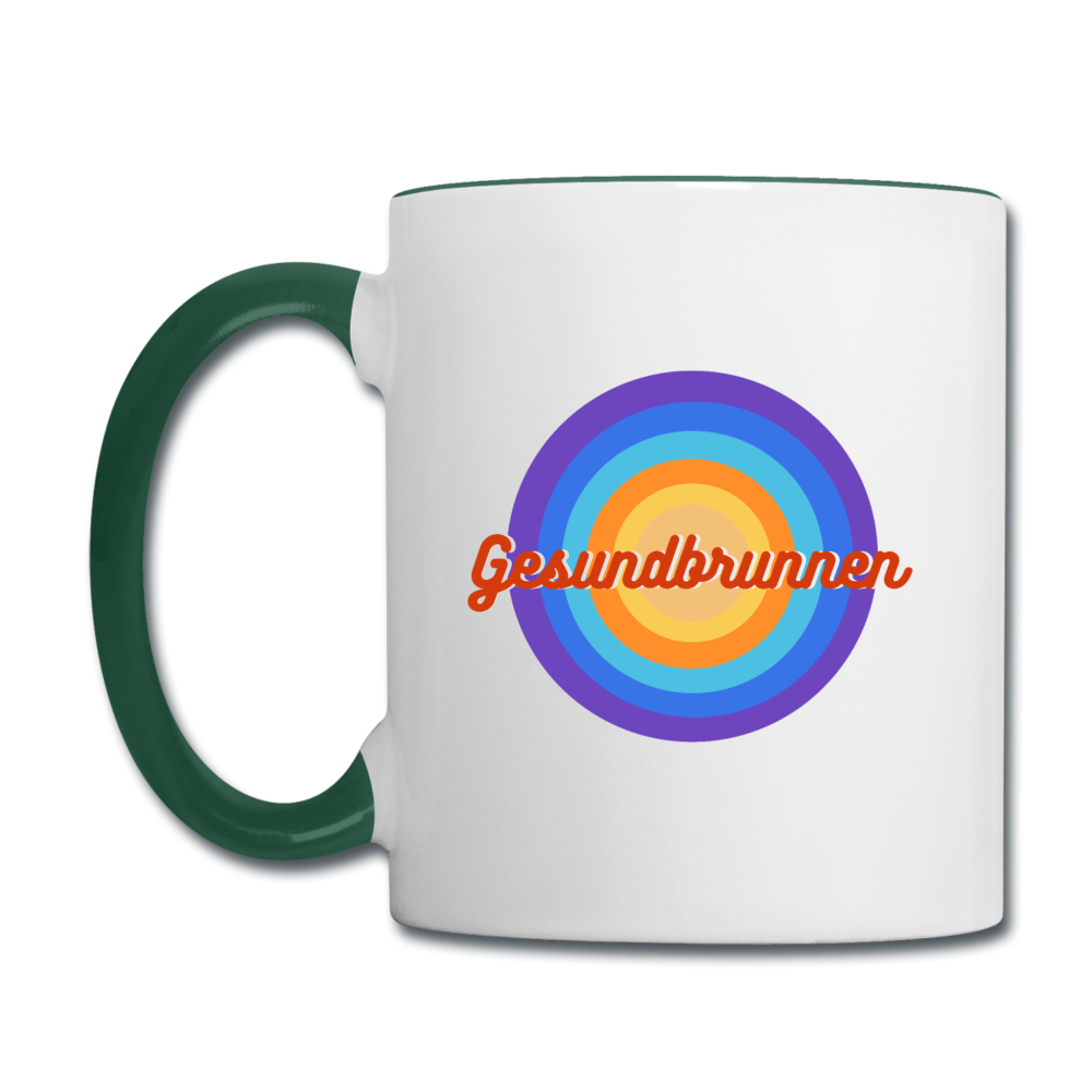 Gesundbrunnen Retro - Tasse zweifarbig - Weiß/Dunkelgrün
