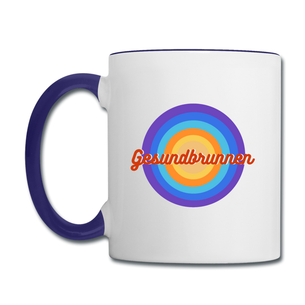 Gesundbrunnen Retro - Tasse zweifarbig - Weiß/Kobaltblau