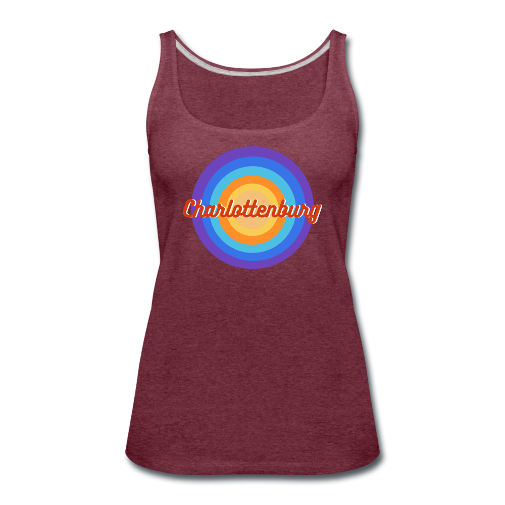 Charlottenburg Retro - Frauen Premium Tank Top - Bordeauxrot meliert