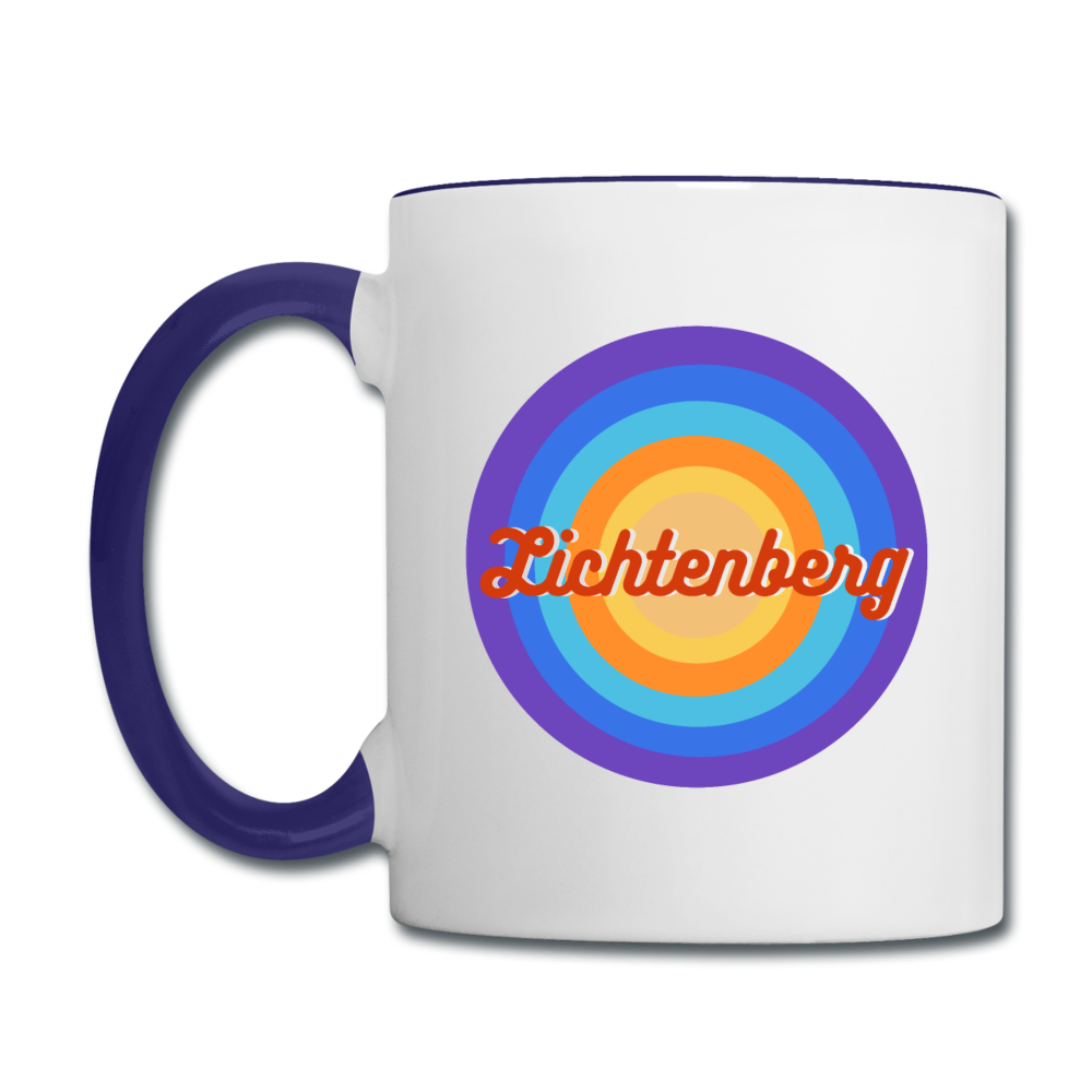 Lichtenberg Retro - Tasse zweifarbig - Weiß/Kobaltblau