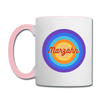 Marzahn Retro - Tasse zweifarbig - Weiß/Pink