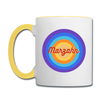 Marzahn Retro - Tasse zweifarbig - Weiß/Gelb