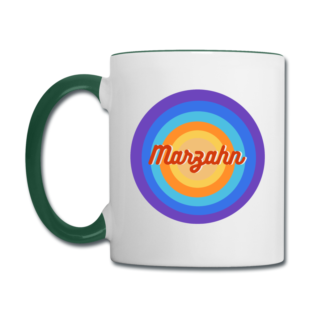 Marzahn Retro - Tasse zweifarbig - Weiß/Dunkelgrün
