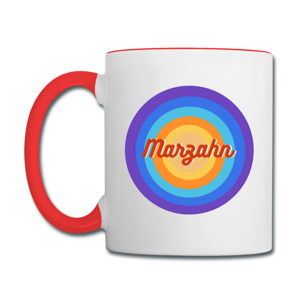 Marzahn Retro - Tasse zweifarbig - Weiß/Rot