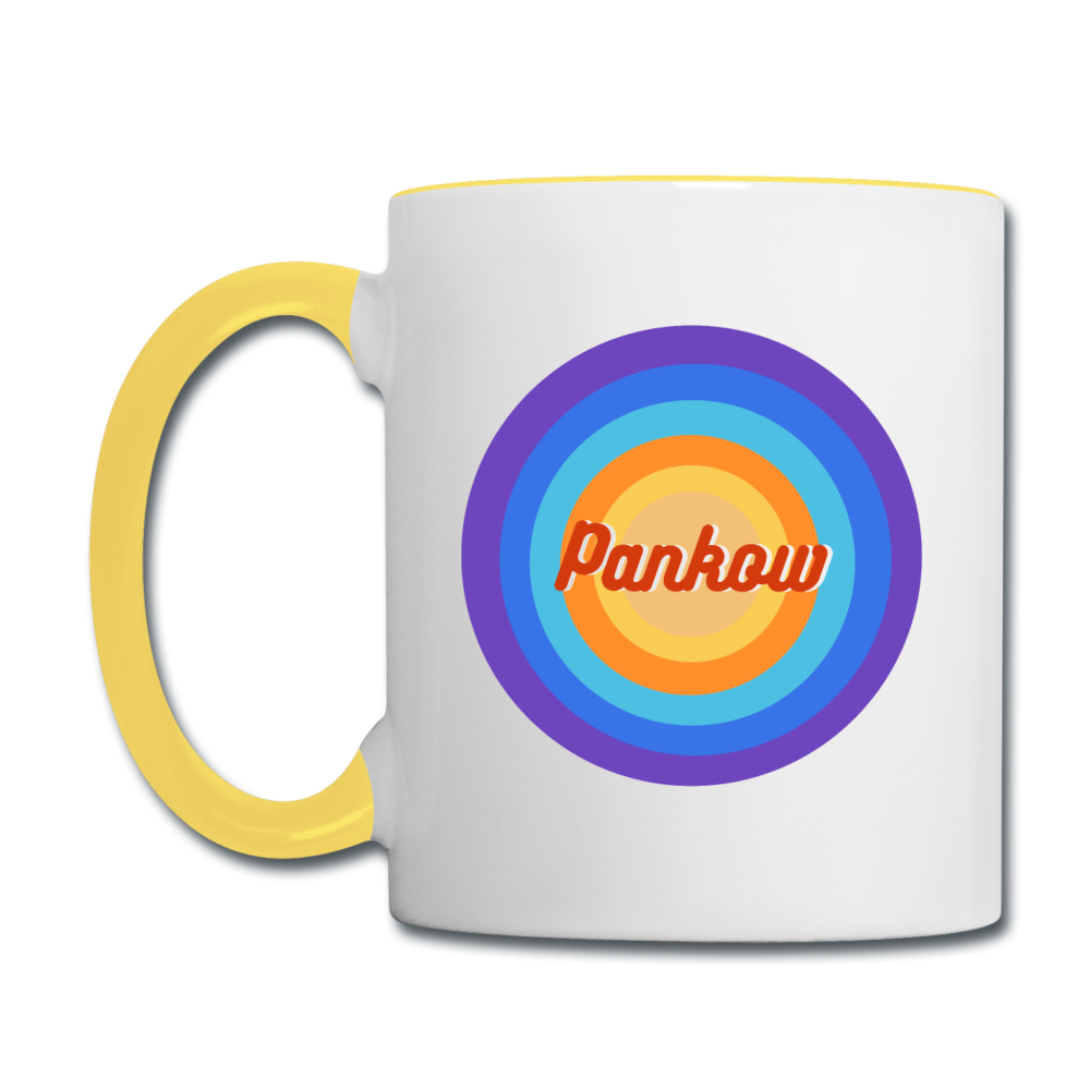 Pankow Retro - Tasse zweifarbig - Weiß/Gelb