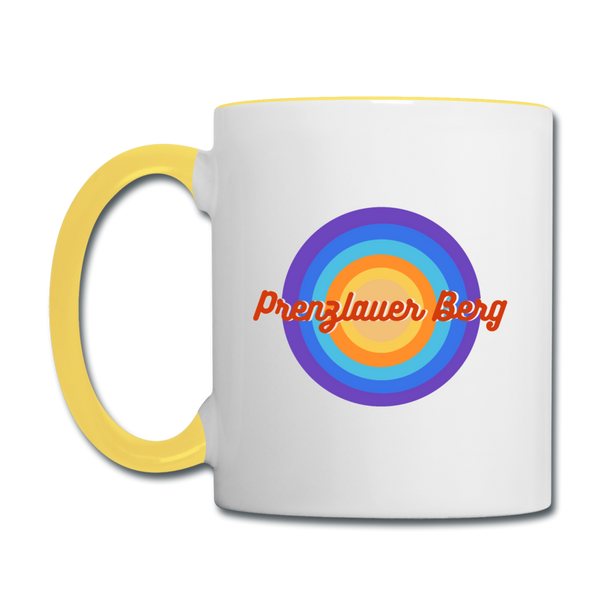 Prenzlauer Berg Retro - Tasse zweifarbig - Weiß/Gelb