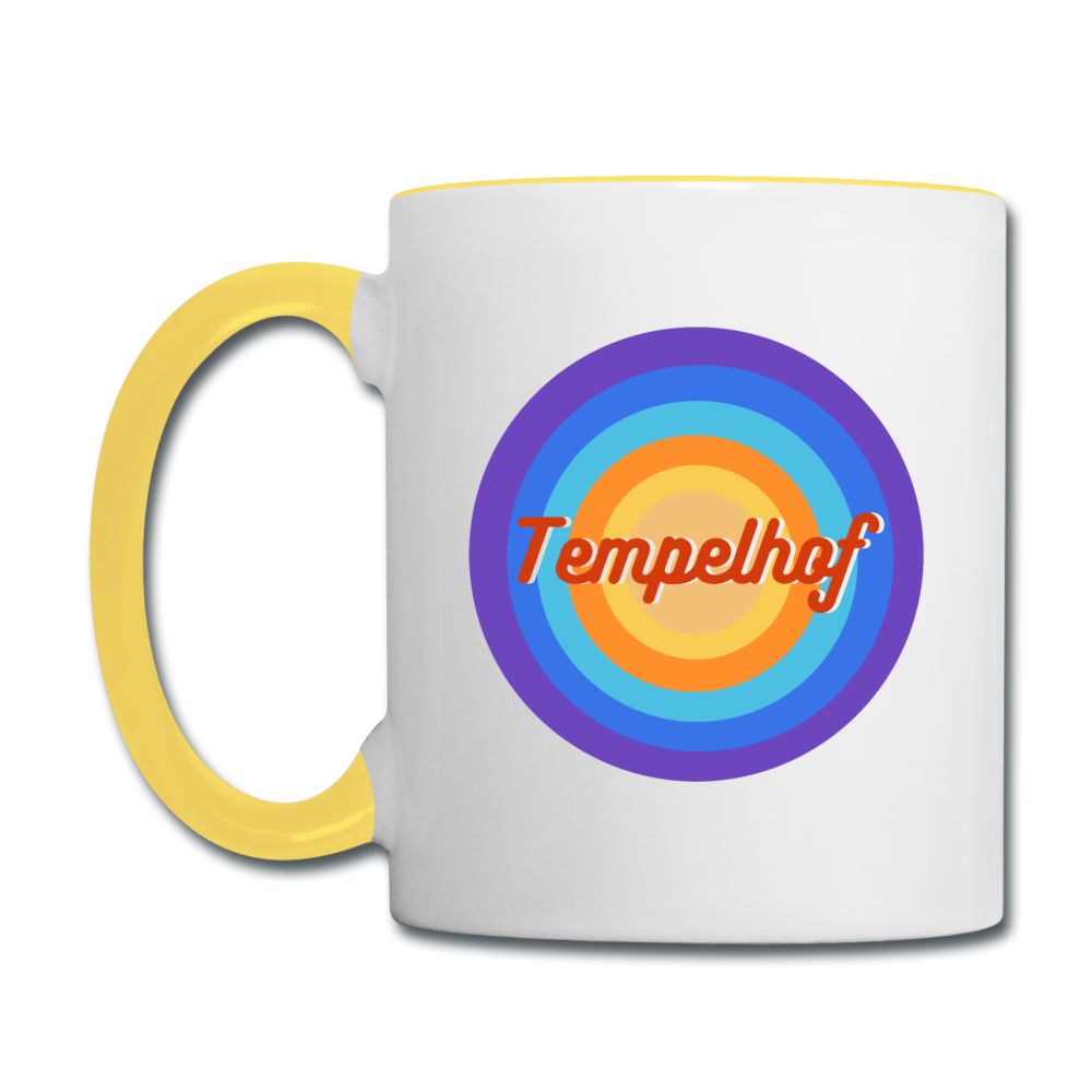 Tempelhof Retro - Tasse zweifarbig - Weiß/Gelb