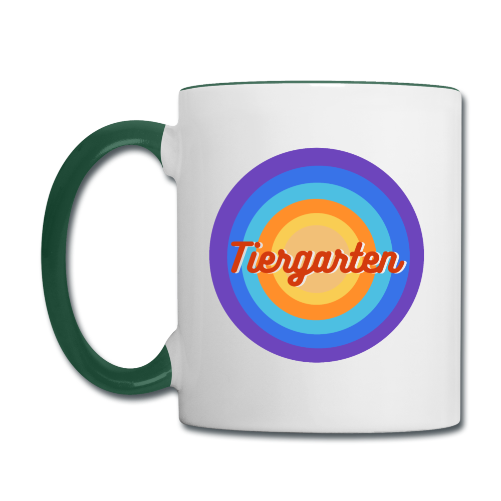 Tiergarten Retro - Tasse zweifarbig - Weiß/Dunkelgrün