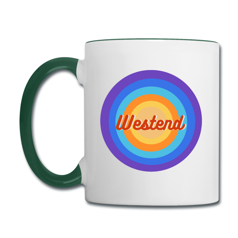Westend Retro - Tasse zweifarbig - Weiß/Dunkelgrün