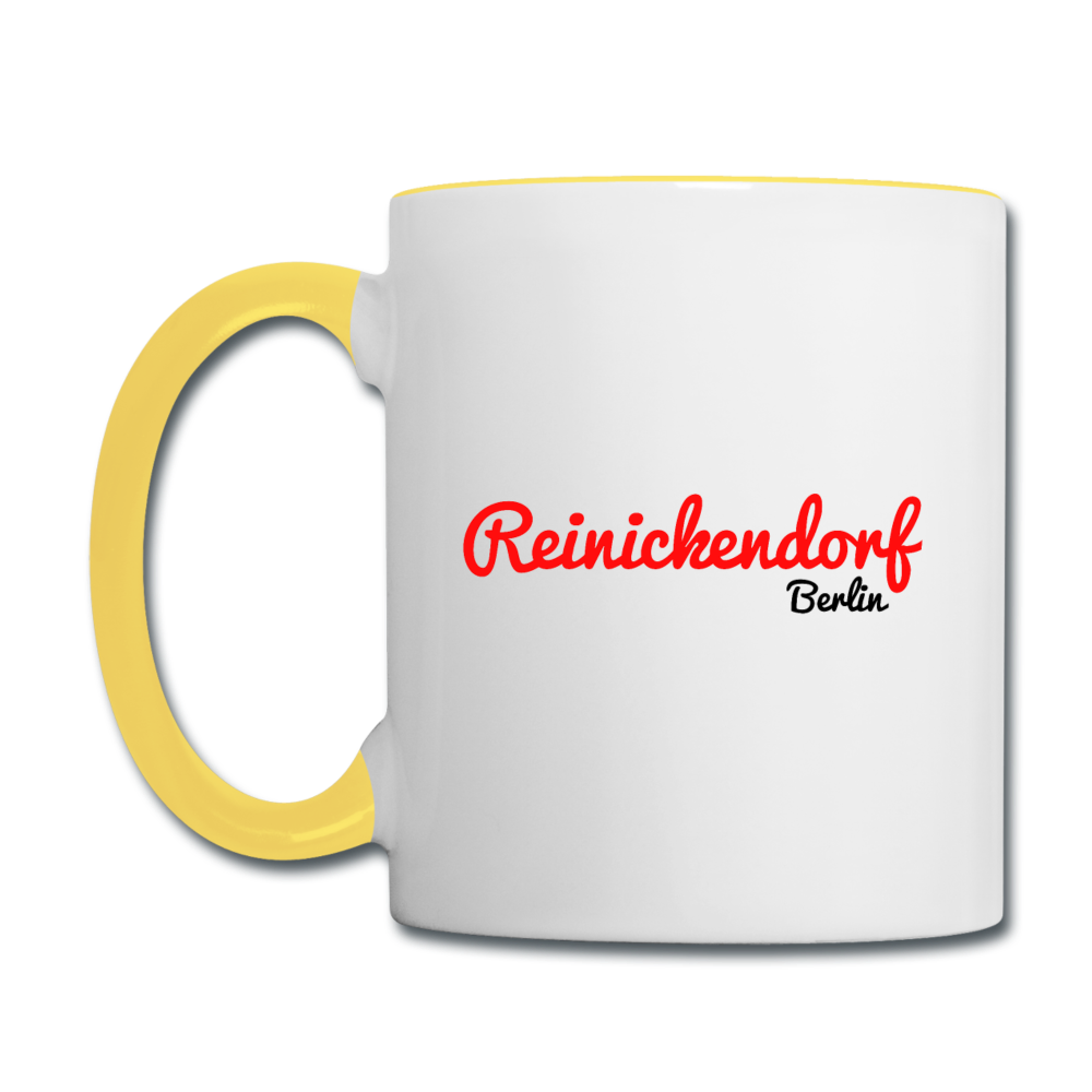 Reinickendorf Berlin - Tasse zweifarbig - Weiß/Gelb