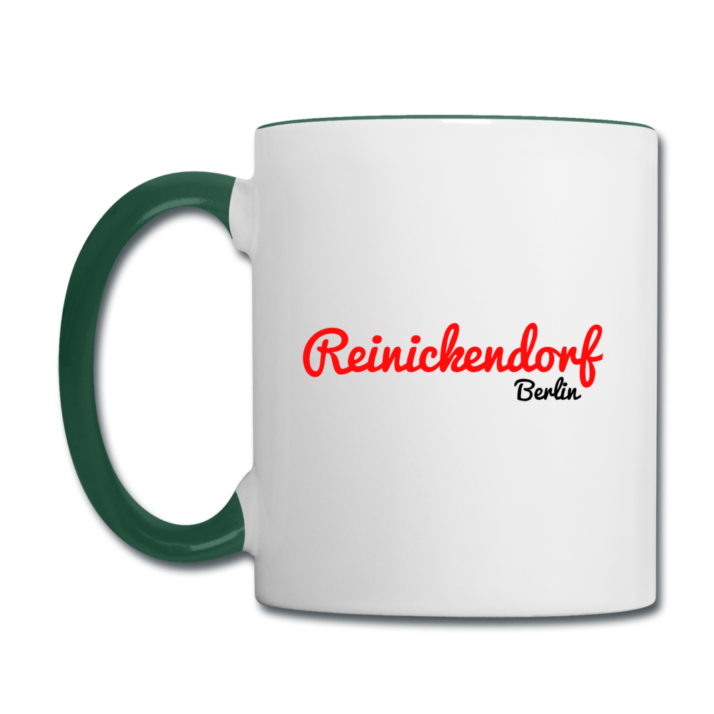 Reinickendorf Berlin - Tasse zweifarbig - Weiß/Dunkelgrün