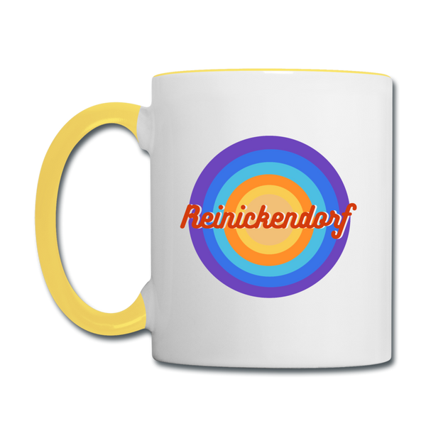 Reinickendorf retro - Tasse zweifarbig - Weiß/Gelb