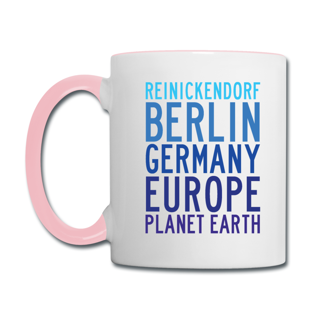 Reinickendorf Planet Earth - Tasse zweifarbig - Weiß/Pink