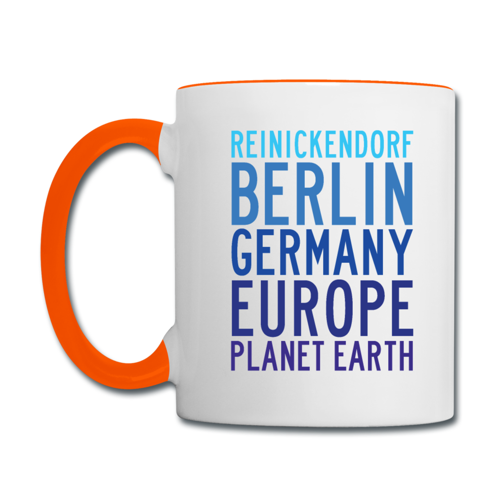 Reinickendorf Planet Earth - Tasse zweifarbig - Weiß/Orange