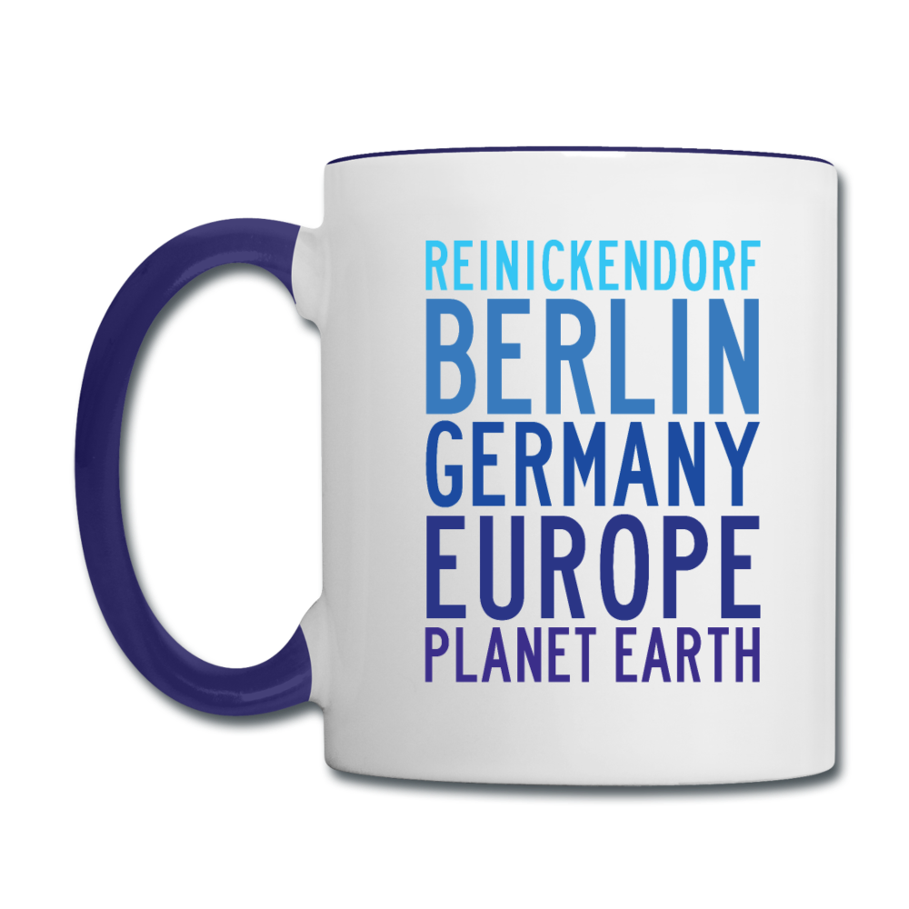 Reinickendorf Planet Earth - Tasse zweifarbig - Weiß/Kobaltblau