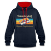 Reinickendorf Hippest Neighborhood - Kontrast Hoodie - Navy/Rot