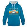 Reinickendorf Hippest Neighborhood - Kontrast Hoodie - Pfauenblau/Grau meliert