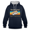 Reinickendorf Hippest Neighborhood - Kontrast Hoodie - Navy/Grau meliert