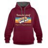 Reinickendorf Hippest Neighborhood - Kontrast Hoodie - Weinrot/Anthrazit