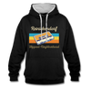 Reinickendorf Hippest Neighborhood - Kontrast Hoodie - Schwarz/Grau meliert