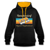 Reinickendorf Hippest Neighborhood - Kontrast Hoodie - Schwarz/Gold