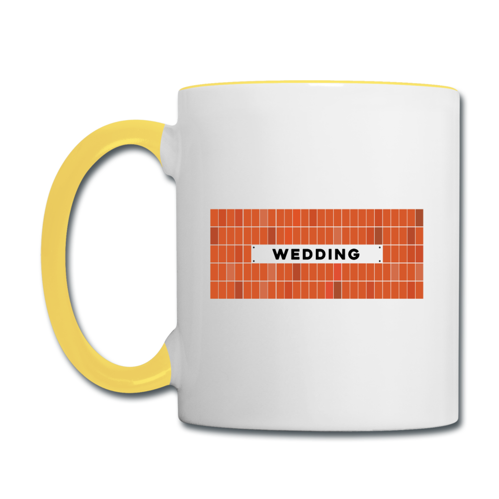 Wedding - Tasse zweifarbig - Weiß/Gelb