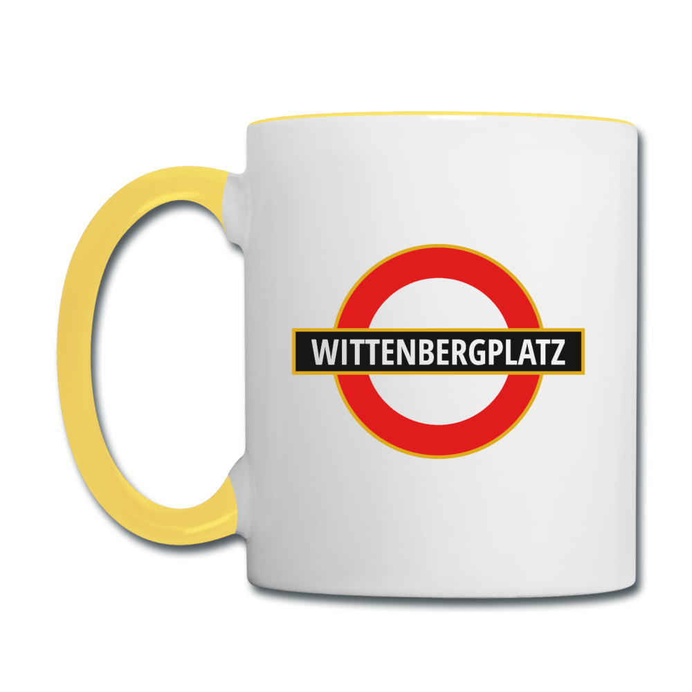 Wittenbergplatz - Tasse zweifarbig - Weiß/Gelb