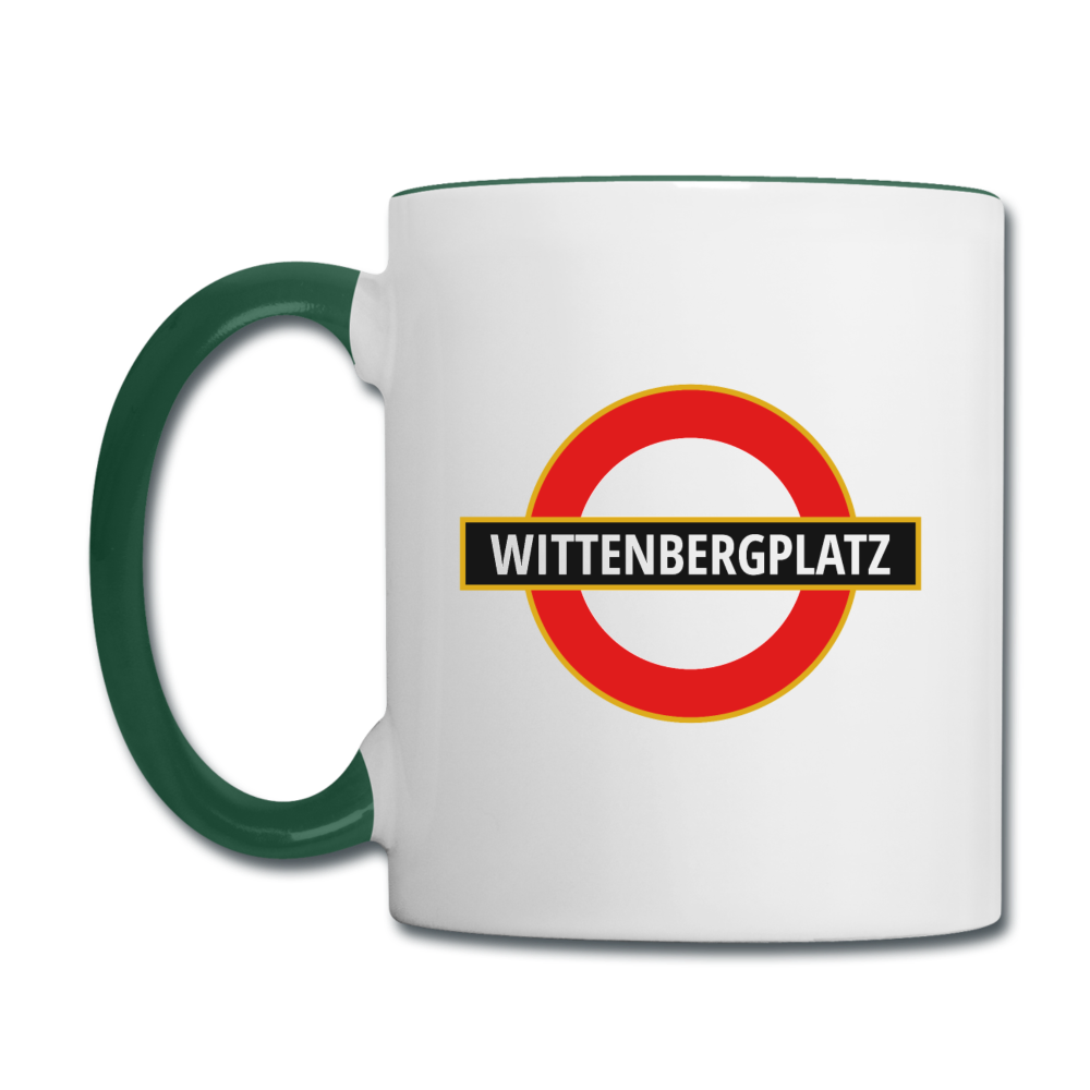 Wittenbergplatz - Tasse zweifarbig - Weiß/Dunkelgrün