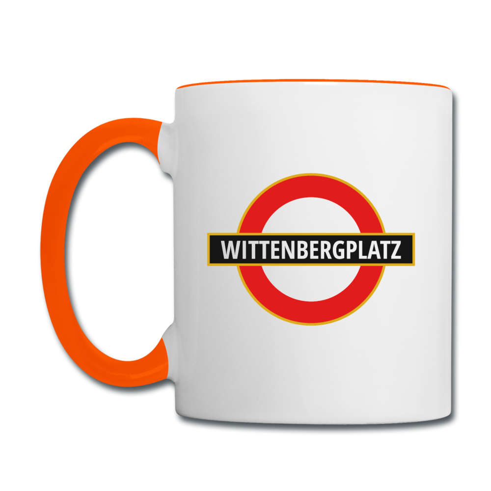 Wittenbergplatz - Tasse zweifarbig - Weiß/Orange