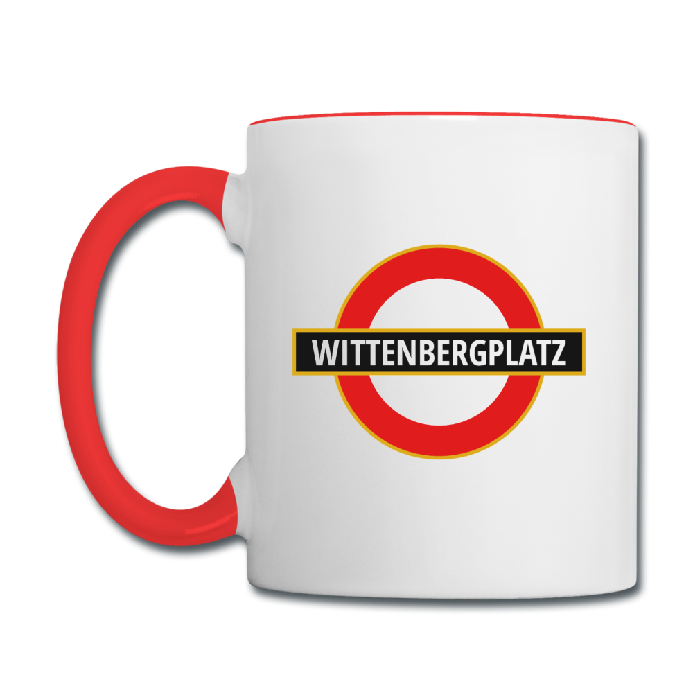 Wittenbergplatz - Tasse zweifarbig - Weiß/Rot