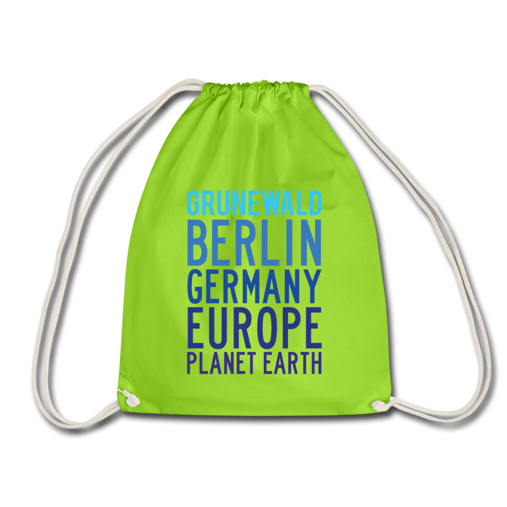 Grunewald Planet Earth - Turnbeutel - Neongrün